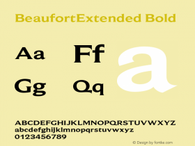 BeaufortExtended Bold Version 001.000 Font Sample