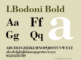 LBodoni Bold Version 4.00 April 13, 2007 Font Sample