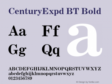 CenturyExpd BT Bold mfgpctt-v1.52 Monday, January 25, 1993 3:44:28 pm (EST)图片样张