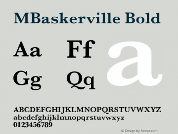 MBaskerville Bold Version 4.00 April 13, 2007图片样张