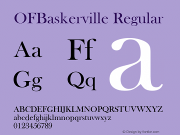 OFBaskerville Regular Version 4.00 April 13, 2007 Font Sample