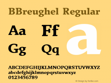 BBreughel Regular Version 4.00 April 13, 2007 Font Sample