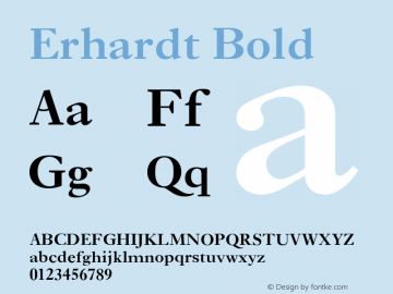 Erhardt Bold Version 4.0 Font Sample