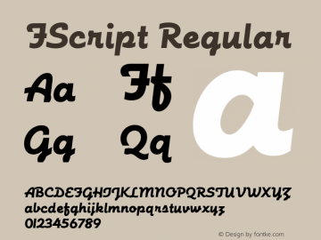 FScript Regular Version 4.00 April 15, 2007 Font Sample