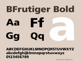 BFrutiger Bold Version 4.00 April 15, 2007图片样张