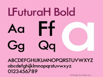 LFuturaH Bold Version 4.00 April 15, 2007 Font Sample