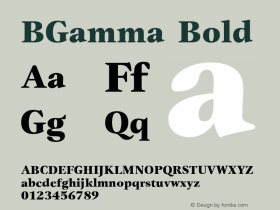 BGamma Bold Version 4.00 April 15, 2007 Font Sample