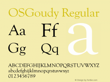 OSGoudy Regular Version 4.00 April 15, 2007 Font Sample