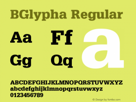 BGlypha Regular Version 4.00 April 15, 2007 Font Sample