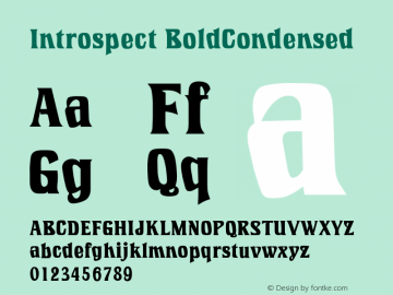 Introspect BoldCondensed Version 4.0 Font Sample
