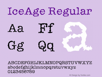 IceAge Regular Version 4.00 April 16, 2007 Font Sample