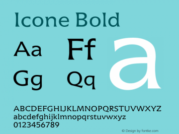 Icone Bold Version 4.00 April 16, 2007 Font Sample