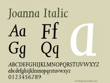 Joanna Italic Version 4.0图片样张