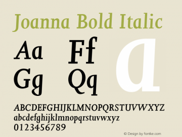 Joanna Bold Italic Version 4.0图片样张