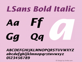 LSans Bold Italic Version 4.00 April 17, 2007 Font Sample