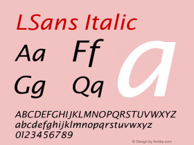 LSans Italic Version 4.00 April 17, 2007图片样张