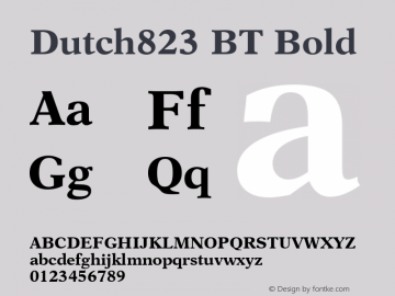 Dutch823 BT Bold mfgpctt-v4.4 Dec 7 1998 Font Sample