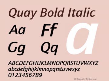 Quay Bold Italic Version 4.00 April 23, 2007 Font Sample