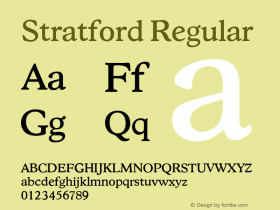 Stratford Regular Version 4.00 April 24, 2007 Font Sample