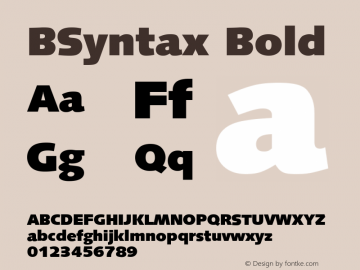 BSyntax Bold Version 4.00 April 24, 2007图片样张