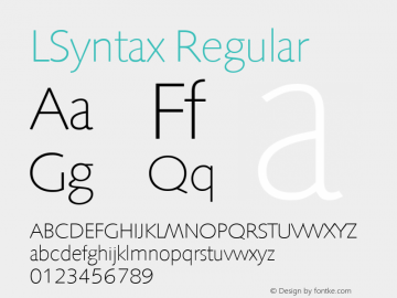 LSyntax Regular Version 4.00 April 24, 2007 Font Sample