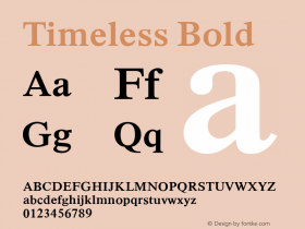 Timeless Bold Version 4.00 April 27, 2007 Font Sample