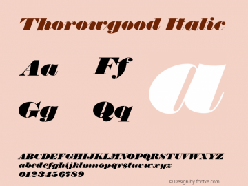 Thorowgood Italic Version 4.00 April 27, 2007图片样张