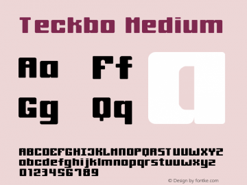 Teckbo Medium Version 001.000 Font Sample