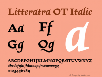 Litteratra OT Italic Version 001.000图片样张