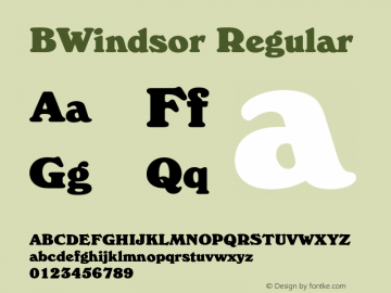 BWindsor Regular Version 4.00 April 30, 2007图片样张