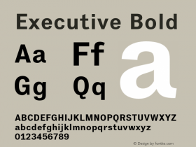 Executive Bold Version 1.000 Font Sample