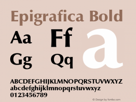 Epigrafica Bold Version 1.00 Font Sample