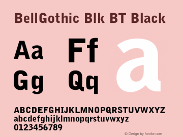 BellGothic Blk BT Black Version 1.01 emb4-OT图片样张