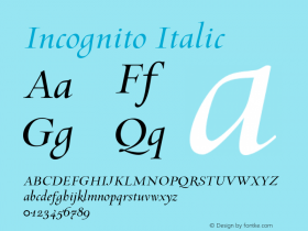 Incognito Italic 001.000 Font Sample