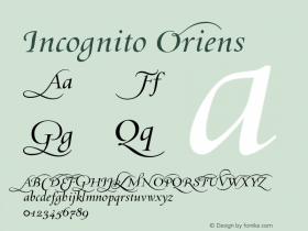 Incognito Oriens 001.000 Font Sample