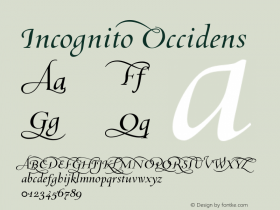 Incognito Occidens 001.000 Font Sample