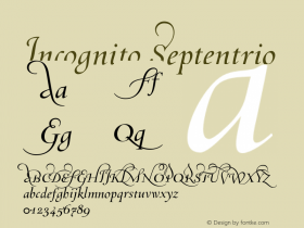 Incognito Septentrio 001.000 Font Sample