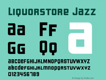 Liquorstore Jazz Version 001.000 Font Sample