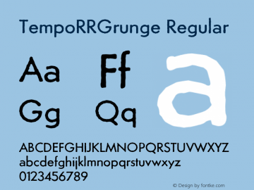 TempoRRGrunge Regular 001.004 Font Sample