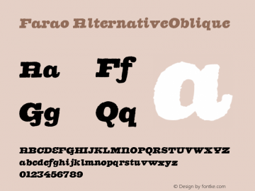 Farao AlternativeOblique Version 001.000 Font Sample