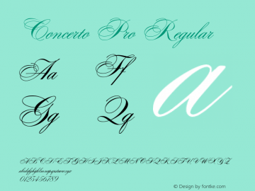 Concerto Pro Regular Version 1.000;PS 1.10;hotconv 1.0.38 Font Sample