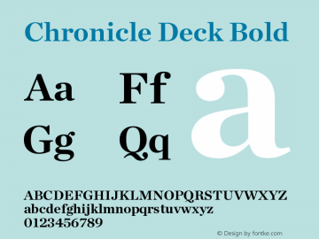 Chronicle Deck Bold Version 1.100 Font Sample