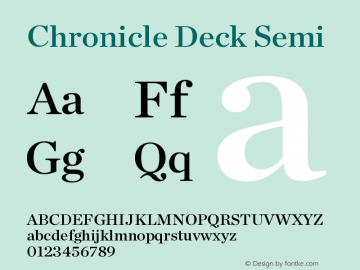 Chronicle Deck Semi Version 1.100 Font Sample