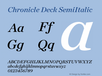 Chronicle Deck SemiItalic Version 1.100 Font Sample