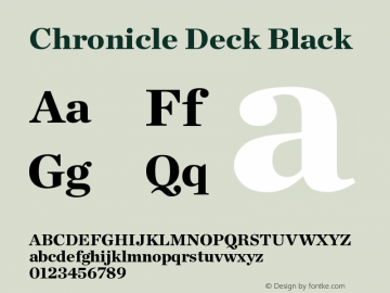 Chronicle Deck Black Version 1.100 Font Sample