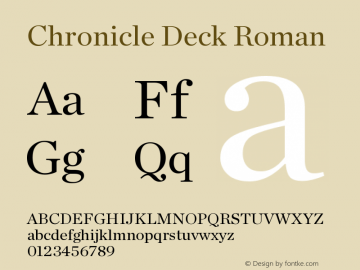 Chronicle Deck Roman Version 1.100 Font Sample