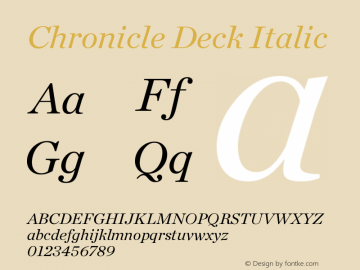 Chronicle Deck Italic Version 1.100 Font Sample
