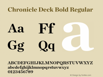 Chronicle Deck Bold Regular Version 1.200 Font Sample
