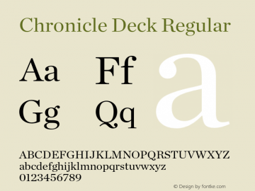 Chronicle Deck Regular Version 1.200 Font Sample