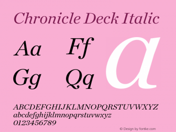 Chronicle Deck Italic Version 1.200 Font Sample